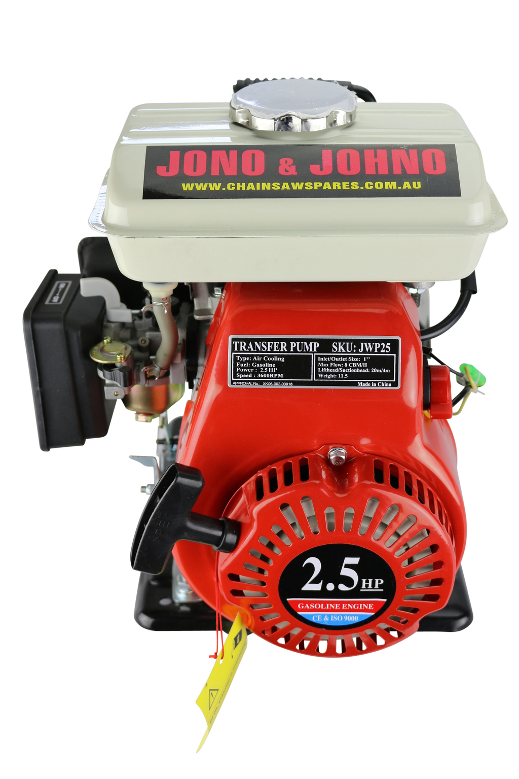 2.5hp 1” Petrol Water Pump 4 Stroke Motor Gold Panning Sluice Camping