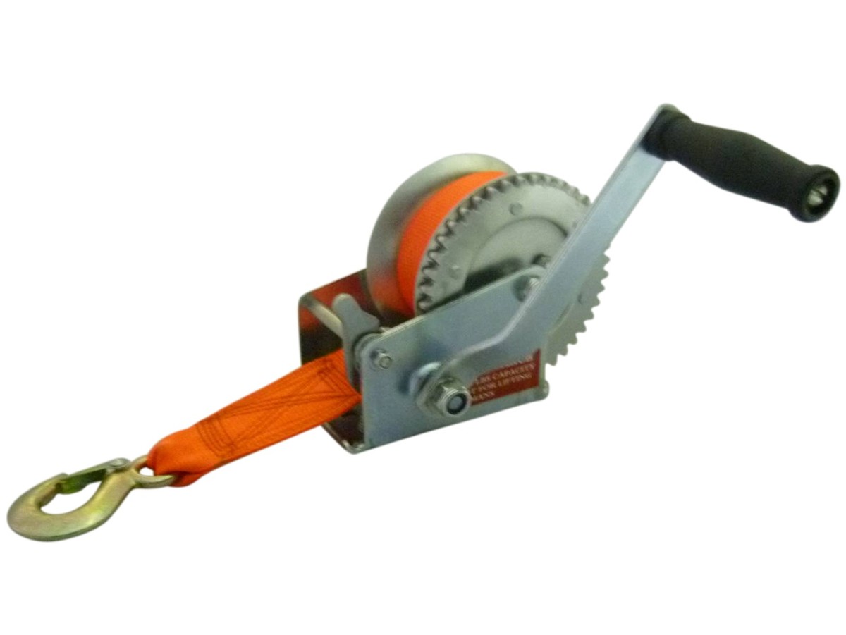  1400 lbs Boat Winch 10 metre Webbing Strap Hand Trailer Marine Manual