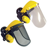 Face Shield with Ear Muffs, Clear & Mesh Visors