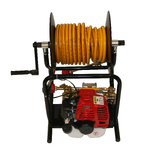 Garden Weed Sprayer Pump has Petrol Engine Motor & Hose Reel Kit Pest Control V3