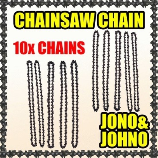 Archer 20-Inch Chainsaw Chain 10-Pack - 3/8 Pitch .063 Gauge 72 Drive Links Full Chisel