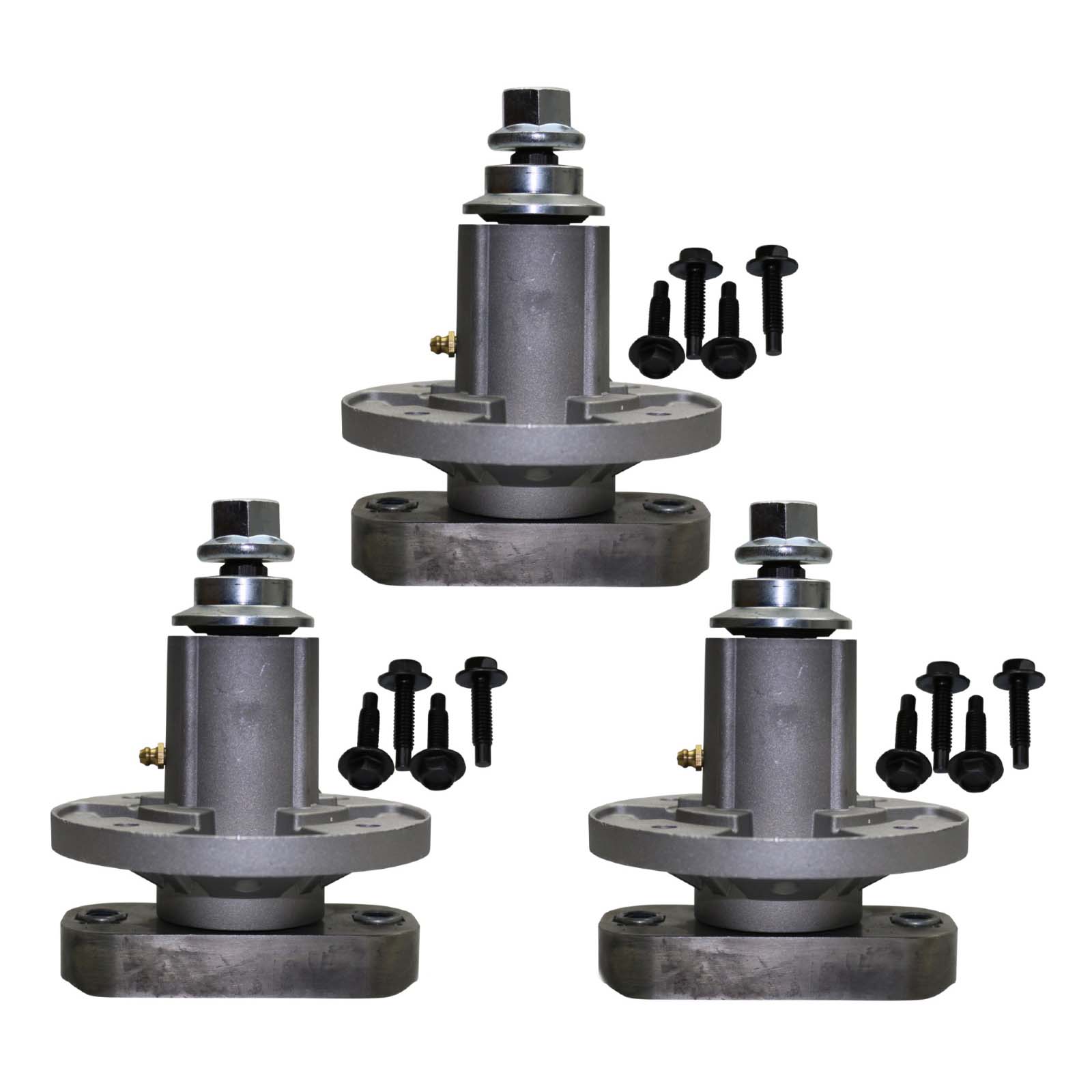 Caltric 3-Pack Blade Spindle Hub Assembly – For John Deere 180 185, 46" Deck, 1986-1990, AM30302