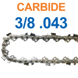 1x 3/8LP 043 46DL Semi Chisel Tungsten Carbide Chainsaw Chain