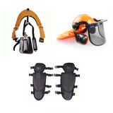 Ultimate Brushcutter Line Trimmer Safety Harness Shin Pads Guards Helmet