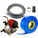 1" Transfer Water Pump Four Stroke Camping Gold Sluice and Hose Kit Petrol 4x4