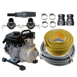 1" Petrol 2.5HP Water Pump 4 Stroke & Hose Kit 5m suction Transfer Camping