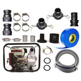 6.5HP Water Transfer Pump Electric Start 4 Stroke Petrol 50mm 2" and Hose Kit