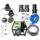 7HP Water Transfer Pump 4 Stroke Petrol 50mm 2" High Vol. 35000L/HR + Hose Kit