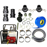 7HP Water Transfer Pump 4 Stroke Petrol 76mm 3" High Vol. 50000L/HR + Hose Kit