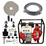 7HP Twin Impeller Electric Start Water Fire Fighting Fighter Pump And Canvas Hose Kit