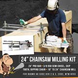 Baumr Ag SX92 SX82 MTM Chainsaw Milling Mill Kit 24" Bar & 3/8 Semi Chisel Chain