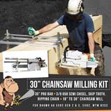 Baumr Ag SX92 SX82 MTM Chainsaw Milling Mill Kit 30" Bar & 3/8 Semi Chisel Chain