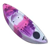 Pygme Nipper Kids Kayak 1.8m with 1 adjustable rod holder Pink Purple White