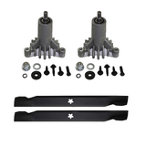 2x Spindle Assy & 42" Bar Blades for Husqvarna & Craftsman Ride On Lawn Mowers