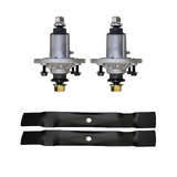 2x Spindle Assy & Bar Blades for John Deere 42" Deck 100 LA100 X100 Series Ride On Mowers