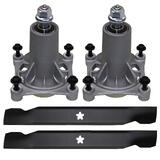 2x Spindle Assy & 38" Bar Blades for Craftsman Poulan Pro Mowers 532187292