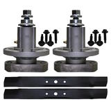 2x Spindle Assy & Bar Blades for Sabre Scotts John Deere L Series Ride On Mowers