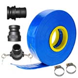 30m x 3" 76mm ID Outlet Layflat Hose Kit Camlock Clamps Water Transfer Pump