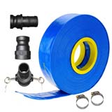 100m x 1.5" 38.1mm ID Outlet Layflat Hose Kit Camlock Clamps Water Transfer Pump