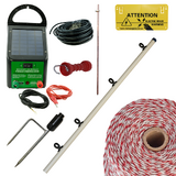 Electric Fence Kit Solar Energiser 20 Heavy Duty Posts 500m Wire Handle Earth Rod etc