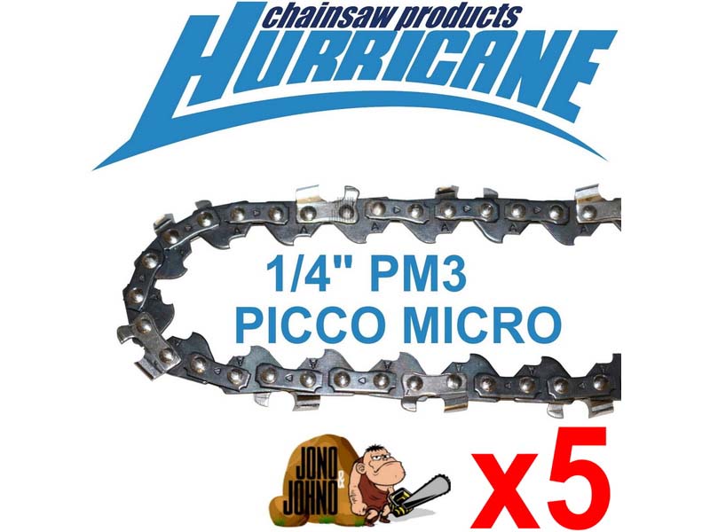 5x Semi Chisel 1/4" 043 72DL 71PM3 Chains for 14" Stihl MSA 200 C-B Battery Saw