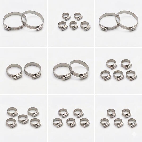 33pc Assorted Pack Kit of Stainless Steel Hose Clamps Clips Adjustable Worm Gear
