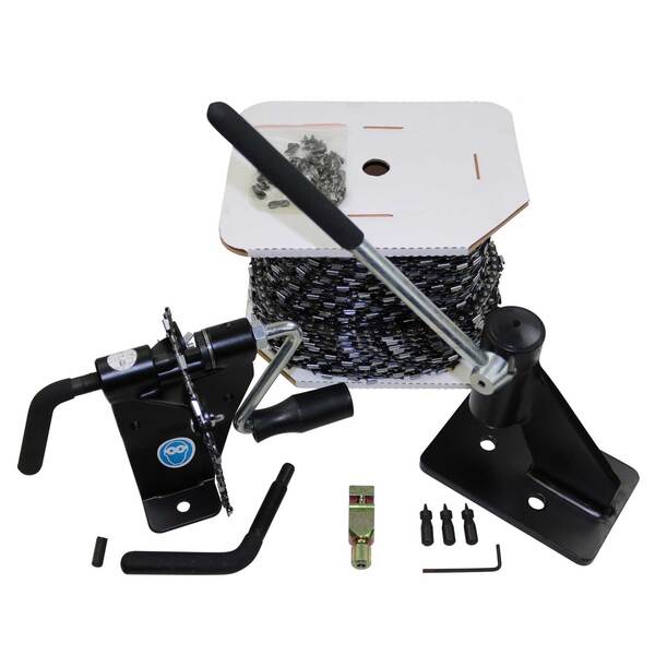 100ft Roll of Carbide Tungsten Chainsaw Chain 3/8LP 050 Semi Chisel + Breaker + Joiner Spinner