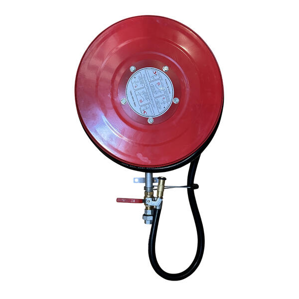 30m x 1" 25mm Fixed Fire Fighting Hose Metal Reel with Brass Nozzle Pump