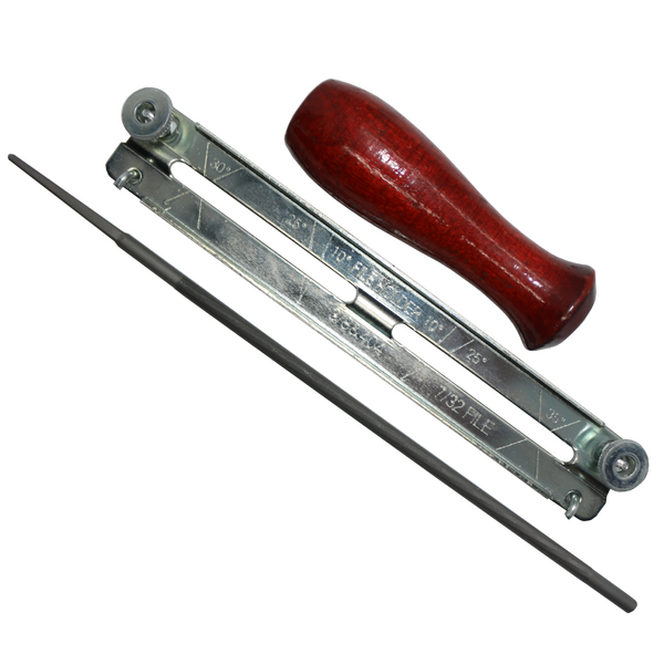 Chainsaw Chain Sharpening File And Guide 7/32" (5.5MM) New