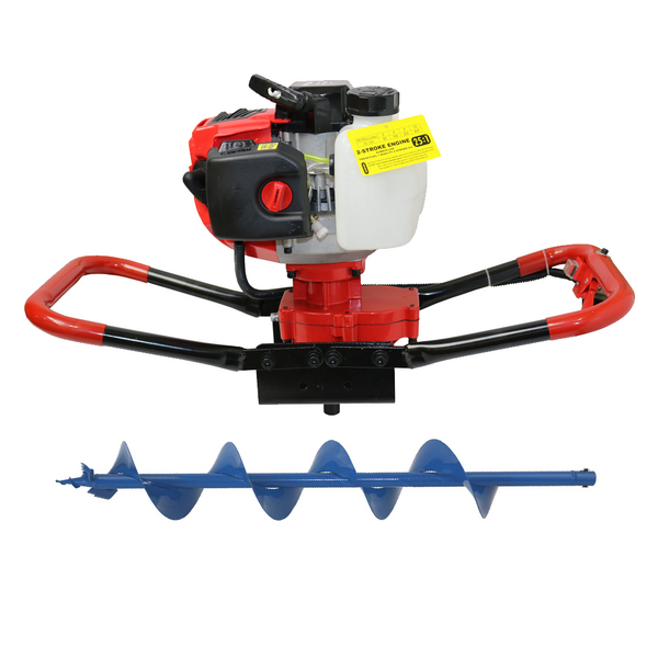 Post Hole Digger 65cc Petrol + 200mm Earth Auger Drill Bit Fence Borer Posthole