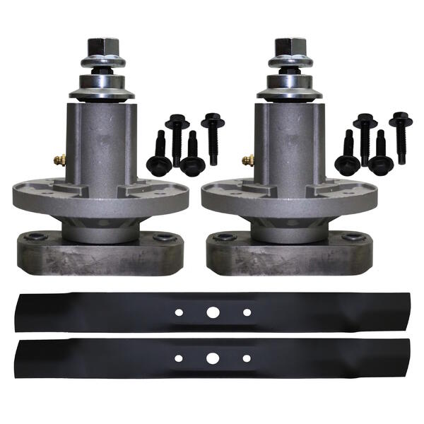 2x Spindle Assy & Bar Blades for Sabre Scotts John Deere L Series Ride On Mowers