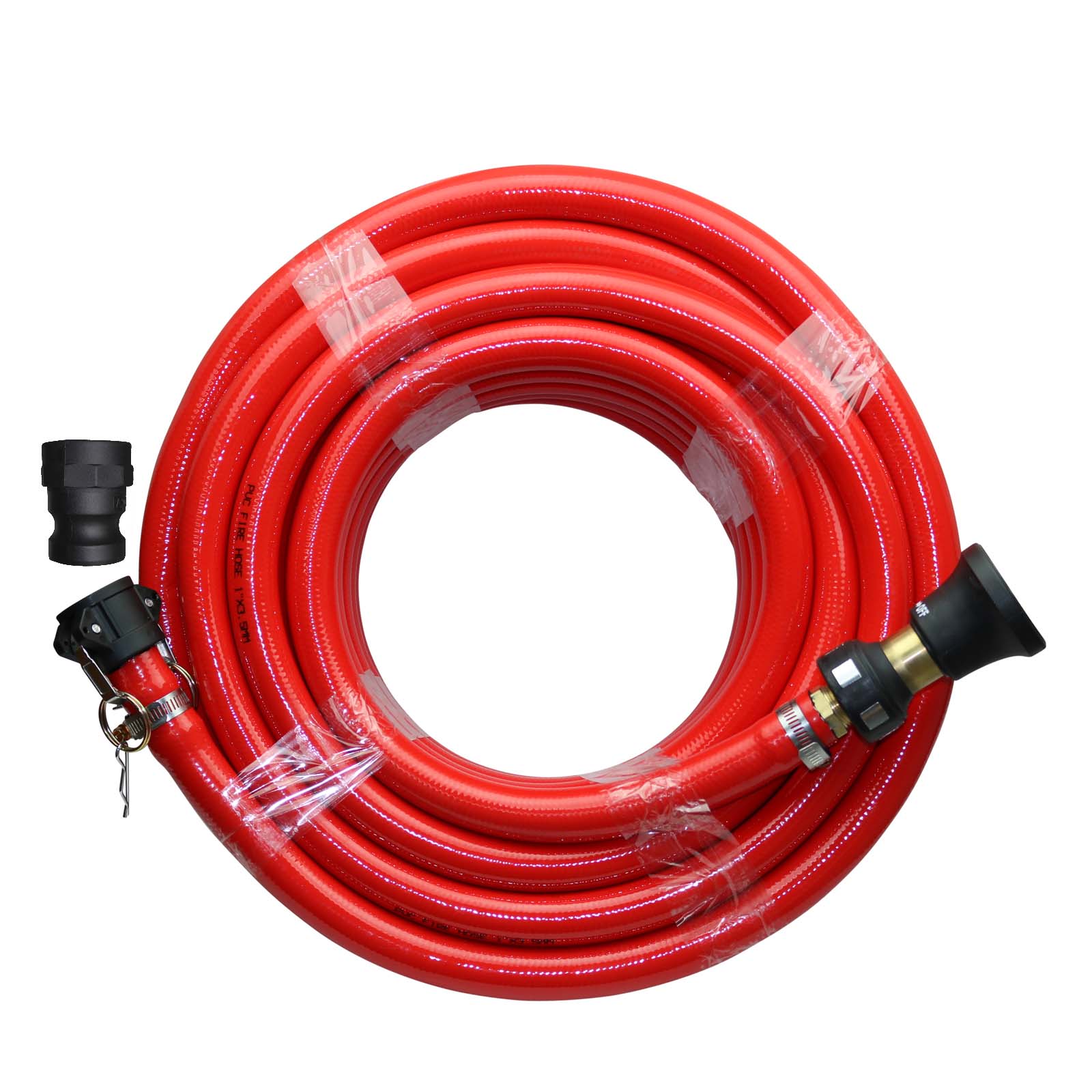Fire Fighting Hose Kit 50m x 1 inch 25mm ID Fire Rated Outlet Fighter Water Pump