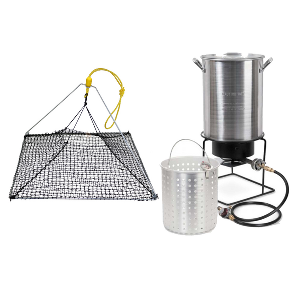 Square Folding Yabby Net x10 and Gas Power Cooker Combo